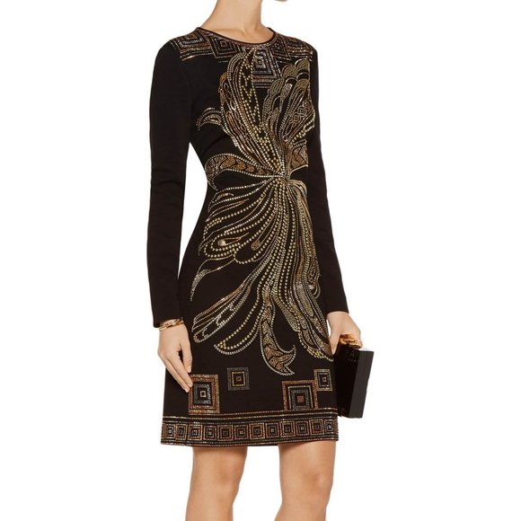 NWT Retail $5,200 Auth Pucci dress metallic studded swirl design SZ IT 40 US 4 - Picture 1 of 8